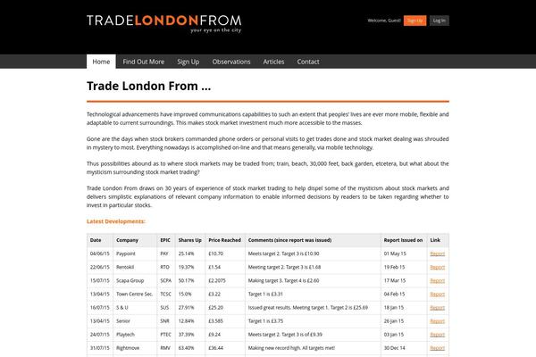 Site using Easy Table plugin