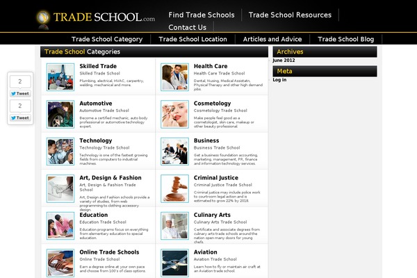 tradeschool.com site used Onlineschools