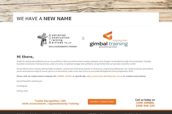 tradetrain.com.au site used Sympathique Child