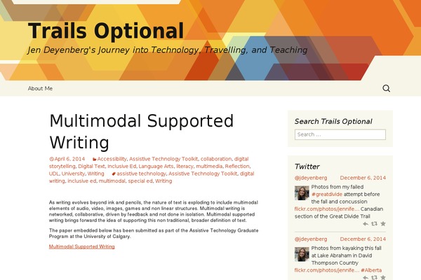 trailsoptional.com site used Twenty Thirteen