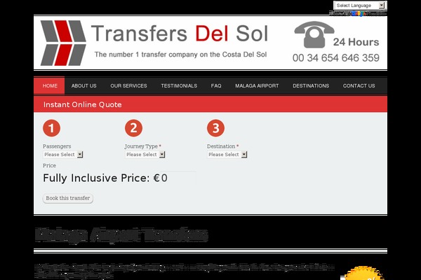 Site using Google Language Translator plugin