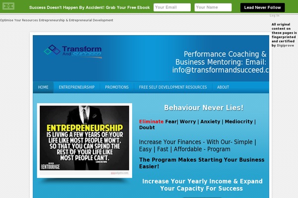 Site using Easyoptinbuilder plugin