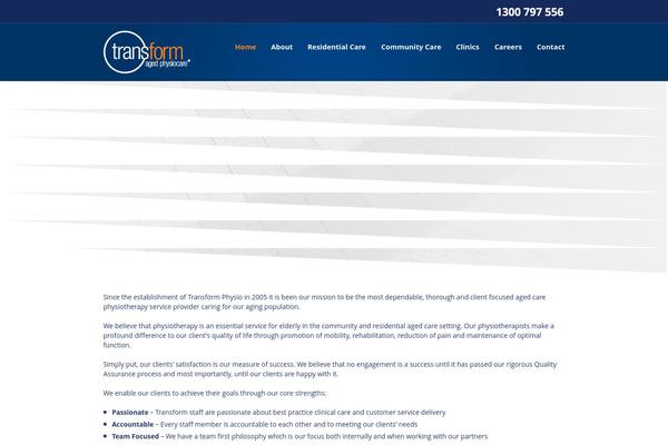 Transform theme site design template sample