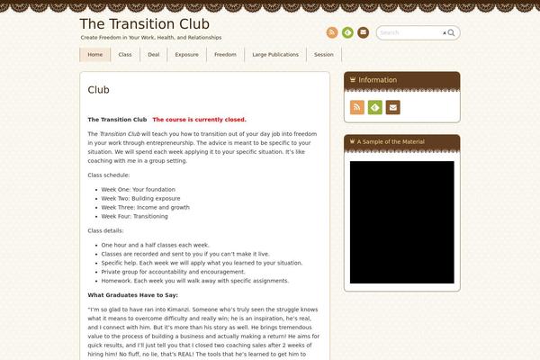 Chocolat theme site design template sample