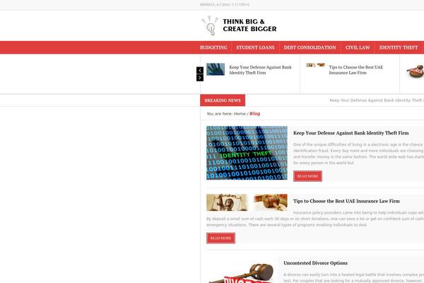 Tiga theme site design template sample