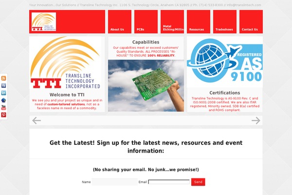 Site using Quick Contact Box plugin