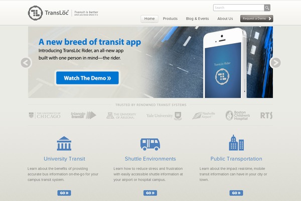 transloc.com site used Unity-child