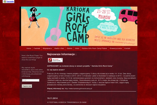 Site using Flash MP3 Player plugin