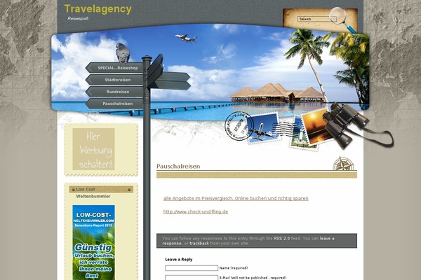 Exotic-vacation theme site design template sample