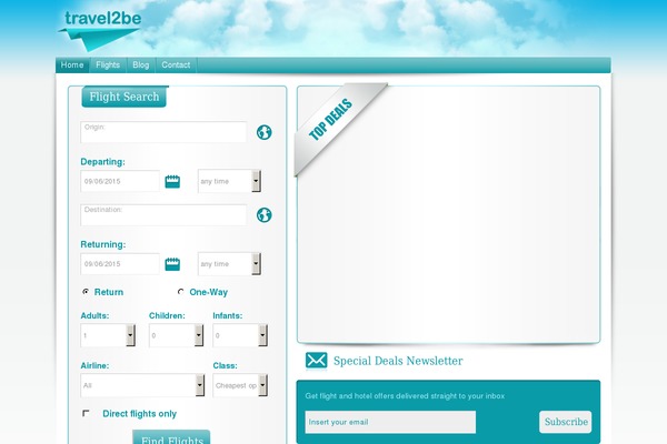 Travel2be2 theme site design template sample