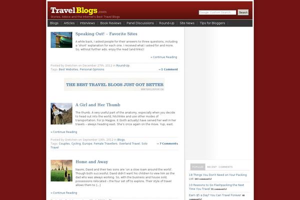 travelblogs WordPress theme, websites list used travelblogs theme travelblogs theme websites examples