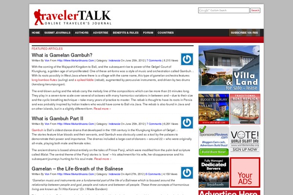 Traveler theme site design template sample