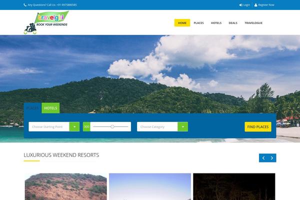 Trendy Travel theme site design template sample