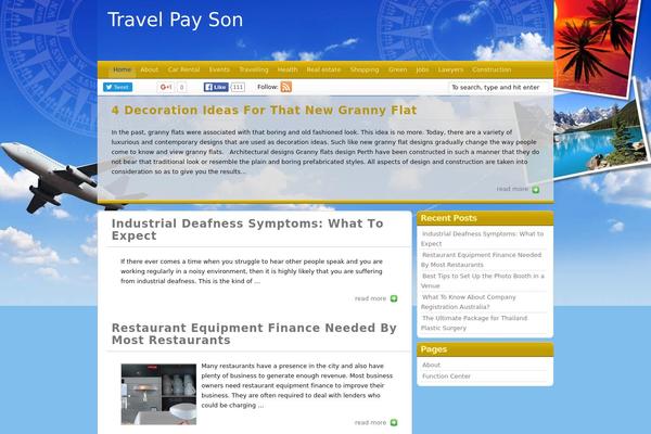 Travel Blogger theme site design template sample
