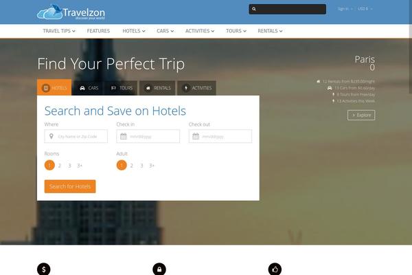 Traveler theme site design template sample