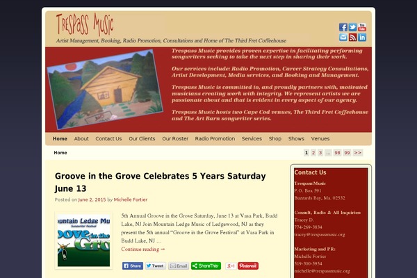 Site using ArtistDataPress plugin