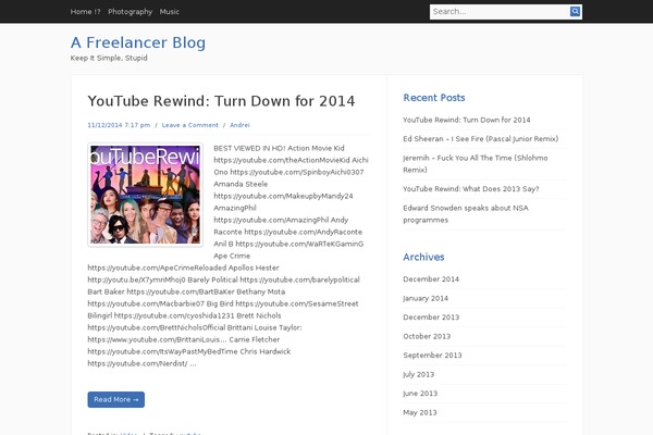 Infinity theme site design template sample