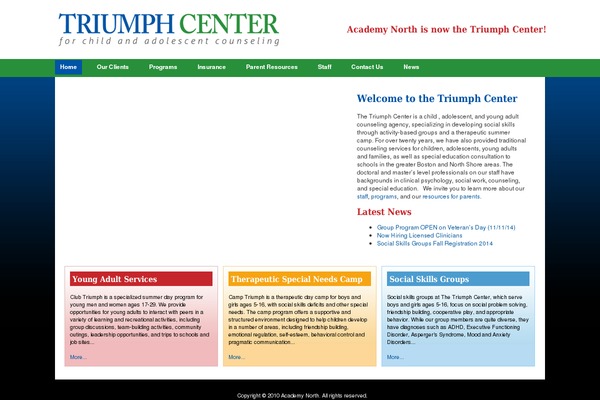 Triumph theme site design template sample