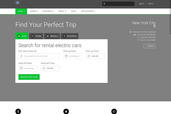 Traveler theme site design template sample