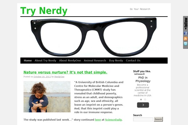 trynerdy.com site used Otmchild-soph