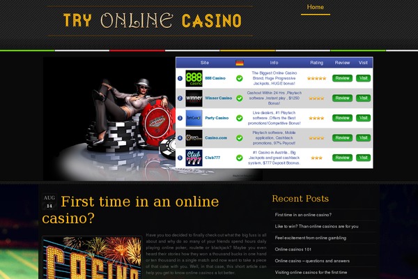tryonlinecasino.com site used Sleek-black