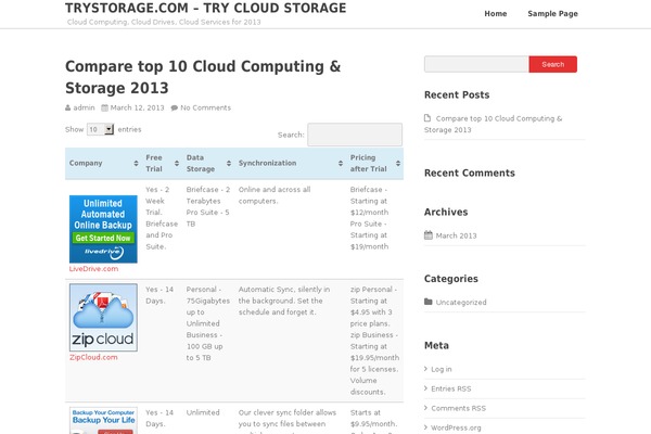 trystorage.com site used Tally Framework