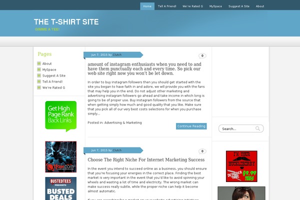tshirtwebsites.com site used Hemsida