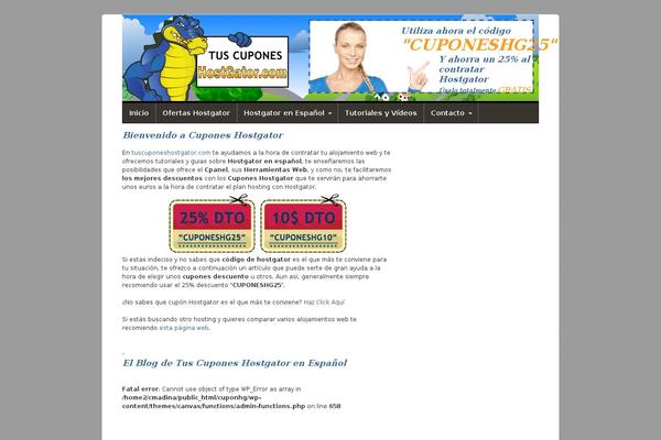 Canvas theme site design template sample