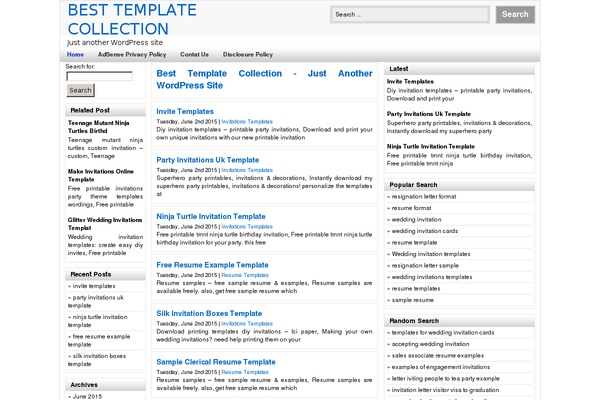 Do’a Ibu theme site design template sample