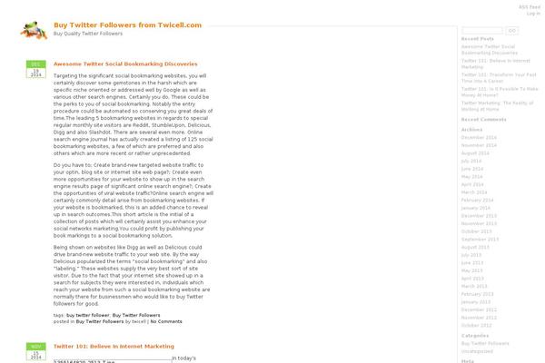 twicell.com site used Frog-log