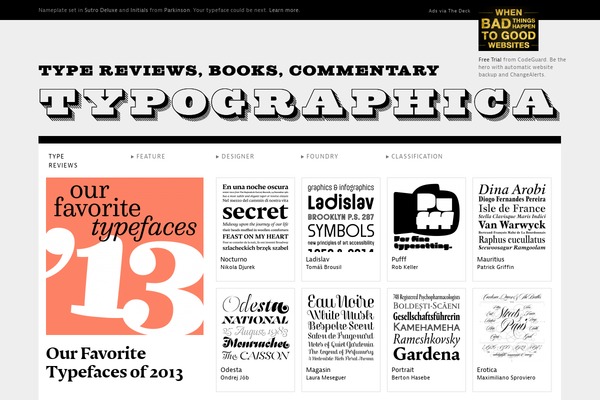 Typo theme site design template sample