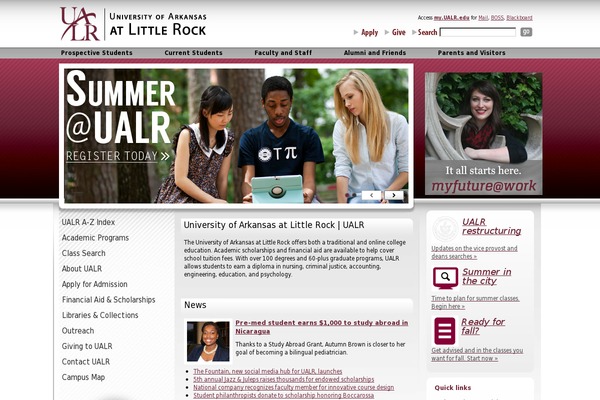 ualr.edu site used Ualr-home