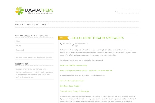 Lugada theme site design template sample