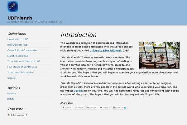 ubfriends.org site used Themelia