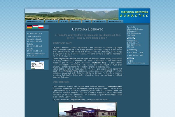 ubytovnabobrovec.sk site used 6