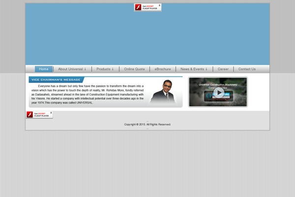 Universal theme site design template sample