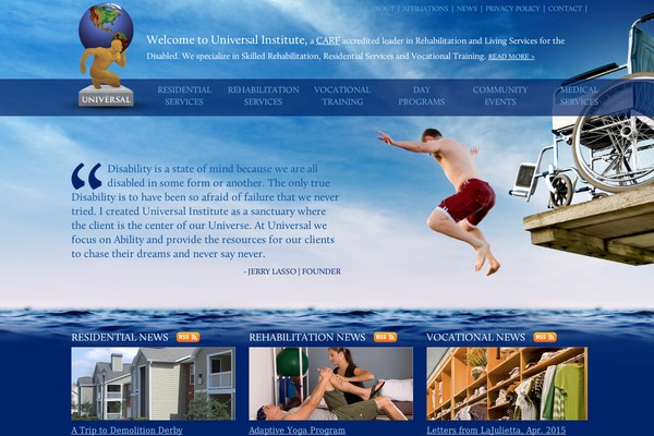 Universal theme site design template sample