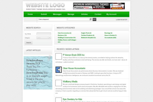 Directorypress theme site design template sample
