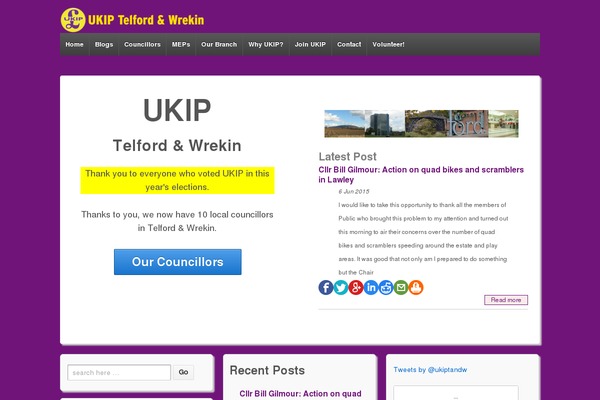 ukiptelfordandwrekin.org.uk site used Responsive