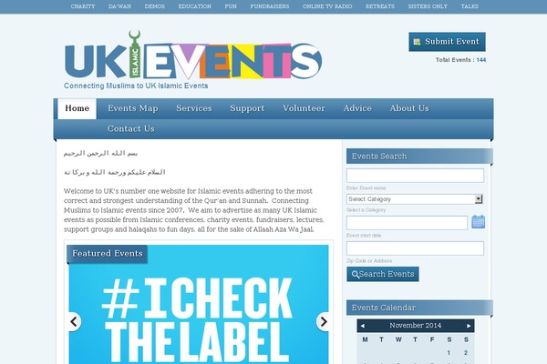 Events theme site design template sample