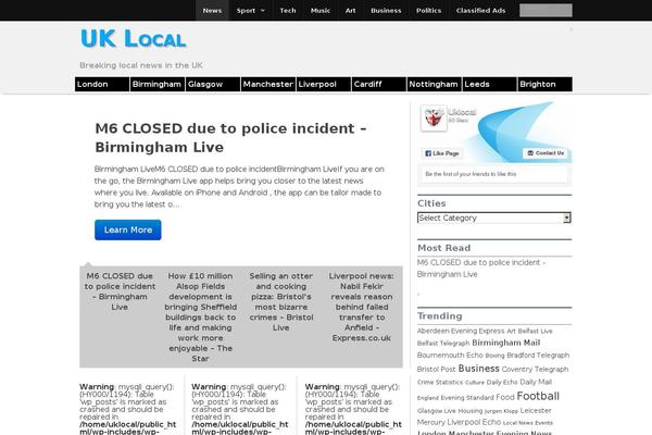 Site using Football Live Scores plugin