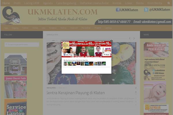 Site using Facebook Page Promoter Lightbox plugin