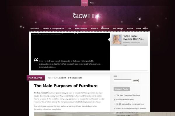 Glow theme site design template sample