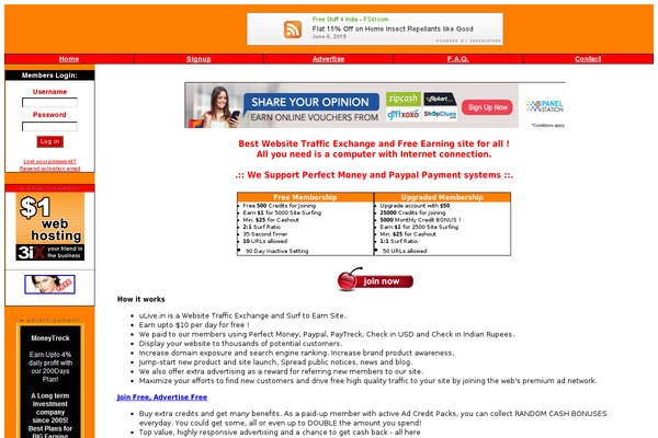 ulive.in site used Header