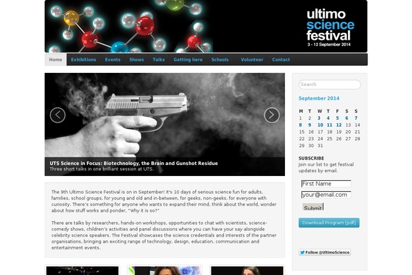 ultimosciencefestival.com site used Feminine-lite