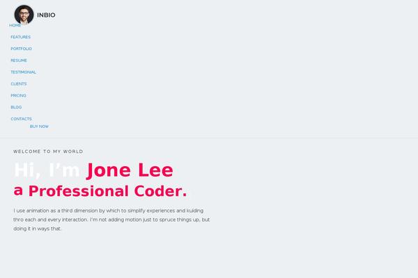 InBio theme site design template sample
