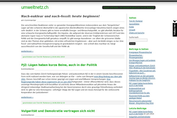 Site using Twitter Follow Me Box plugin
