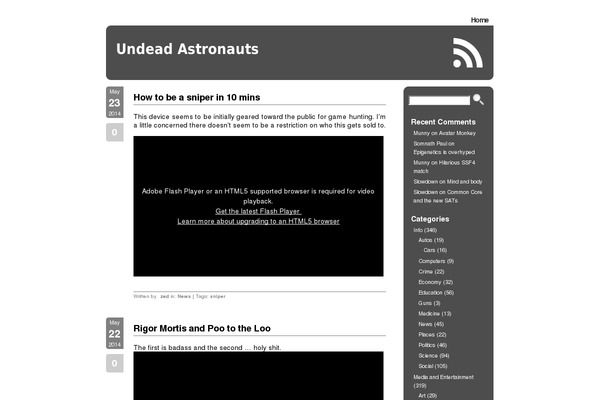 undeadastronauts.com site used Aeros