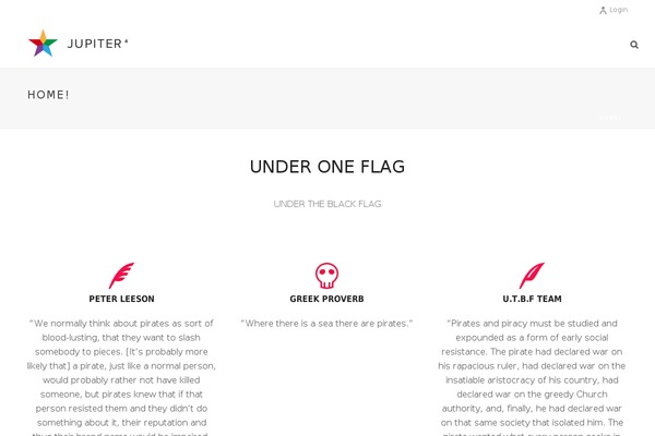 Jupiter theme site design template sample