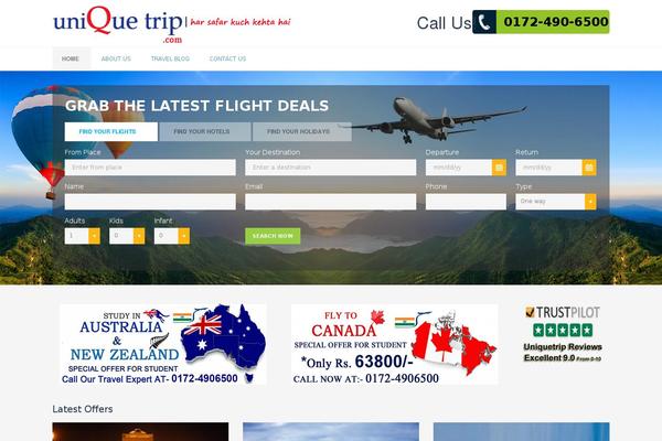 Travelo theme site design template sample